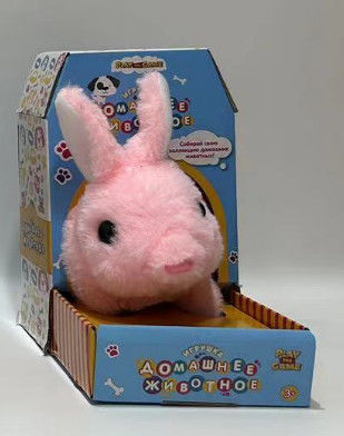 Heiß-Verkauf des gehenden Kaninchens mit dem Seil, das Fabrik Plüsch-Toy Cute Soft Stuffed Toys BSCI zieht