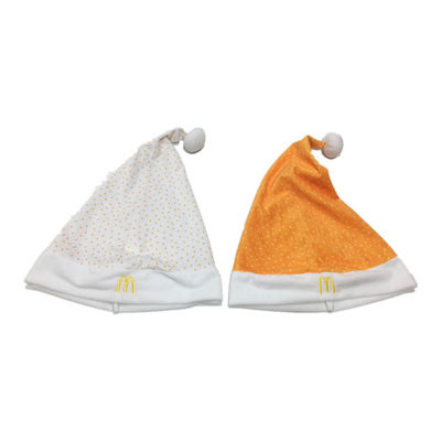 40cm 15.75in McDonald's personifizierten goldene und weiße Santa Christmas Hats For Adults