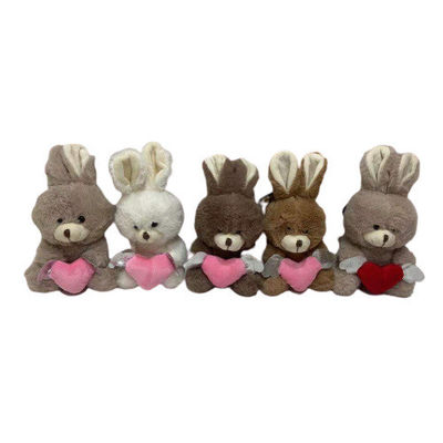 15 nettes Plüsch-Kaninchen cm 5 CLRS mit Herz-Spielwaren-entzückenden Valentinstag-Geschenken