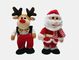 Gesang-Tanzen Wiggly Santa And Reindeer 32cm mit pp.-Baumwolle nach innen