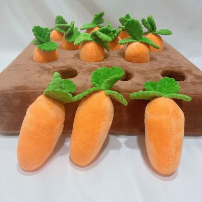 Garten-Zug-Karotten-Plüsch angefülltes Spielzeug für Haustier-Interaktions-Schnüffelntraining