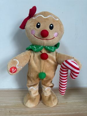Heißer Verkaufs2023 Großhandelsgesang und Tanzen Plüsch der Lebkuchen-Mann für Weihnachten