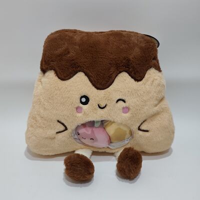 Schönes transparentes PVC-Pudding-Kissen mit bunten Mini-Fruchten