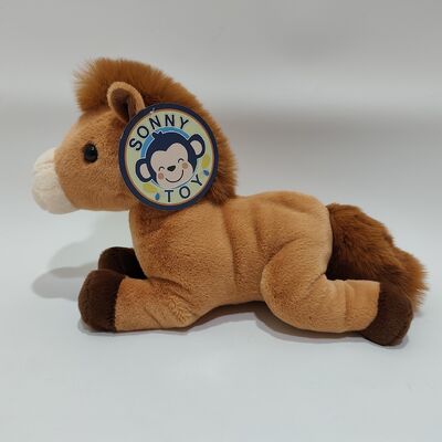 Soft Plush Brown Horse Toy Cute and Realistic Stuffed Animal