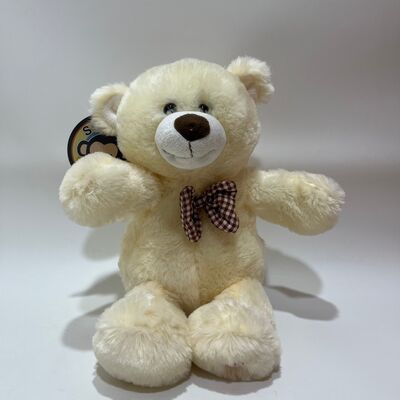 Singing & Clapping Cream Teddybär Plush Spielzeug Interaktive Musik Bär Klassiker Plaid Bowtie Gefülltes Tier