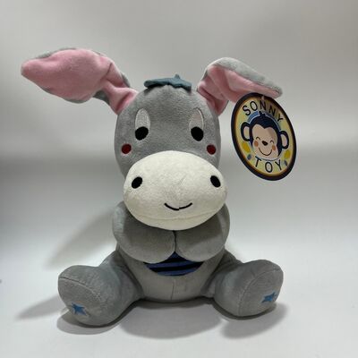 Interactive Peek-a-Boo Donkey Plush Toy with Voice and Music Functions Cute Pink-Eared Hide and Seek Comfort Toy