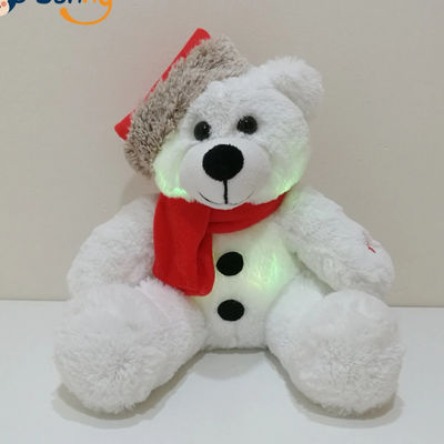 Weihnachten LED, das Plüsch-Bären mit Bärn-Kinderplüsch-Spielzeug Santa Hat Kids Gifts LED beleuchtet