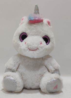 Große Augen, eingravierte Eindrücke, Lieder, linke und rechte Augen, Licht, Einhorn, elektrisches Plüschspielzeug.