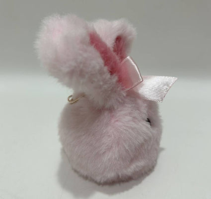 100% PP-Baumwolle Schöner Stressball & Tier Plüsch gefüllt Pink Bunny Spielzeug mit Schlüsselanhänger