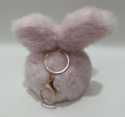 100% PP-Baumwolle Schöner Stressball & Tier Plüsch gefüllt Pink Bunny Spielzeug mit Schlüsselanhänger