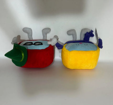 Anpassbare 14cm Rote und Gelbe Seilbahn Maskottchen Plush Puppen