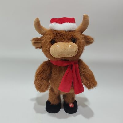 Weihnachten singen und tanzen Highland Cow Plush Toy