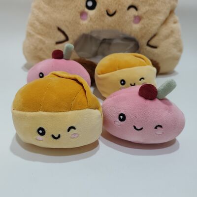 Schönes transparentes PVC-Pudding-Kissen mit bunten Mini-Fruchten