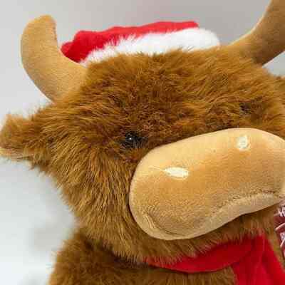 Singender & tanzender Weihnachts-Highland-Cow-Plüschtier, musikalisch, animiert, Stofftier, Weihnachts-Highland-Cow-Puppe