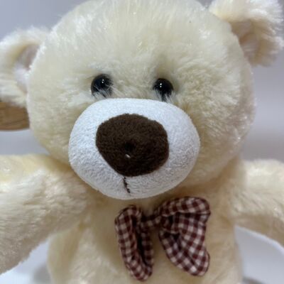 Singing & Clapping Cream Teddybär Plush Spielzeug Interaktive Musik Bär Klassiker Plaid Bowtie Gefülltes Tier