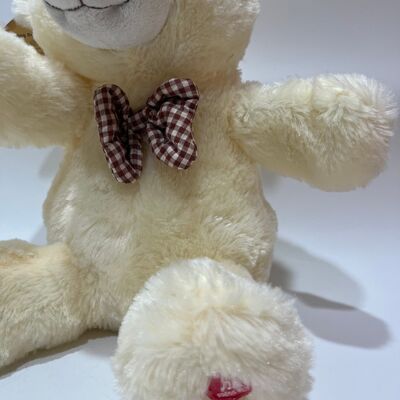 Singing & Clapping Cream Teddybär Plush Spielzeug Interaktive Musik Bär Klassiker Plaid Bowtie Gefülltes Tier