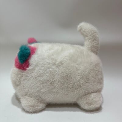 Blinkendes schnurrendes flauschiges Katzenplüschtier süßes miaendes interaktives Kätzchen rosa türkis langhaariger Stressabbau-Begleiter