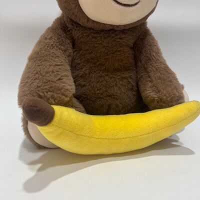 Interactive Peek-a-Boo Monkey Plush Toy with Recording and Singing Functions Banana Holding Hide and Seek Stuffed Animal
