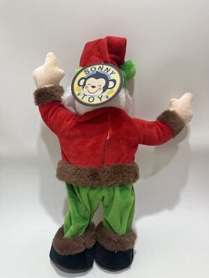 Waving and Singing Santa Plush Toy Green Pants Musical Doll Electric Animated