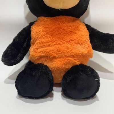 Heated Black Bear Plush Toy Orange Black Warming Doll Heatable Hand Warmer Bed Warmer Winter Gift