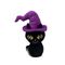 20cm Halloween, das schwarze Katze mit dem purpurroten Hut notiert angefülltes Spielzeug spricht