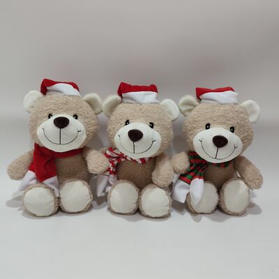 3 Weihnachts-Plüschbärchen Weiches Weihnachts-Teddybär Geschenkset