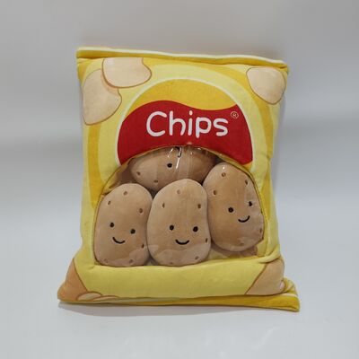 Niedliches PVC-Kartoffelchip-Kissen mit entzückendem Kartoffeldesign, weiches Plüschkissen