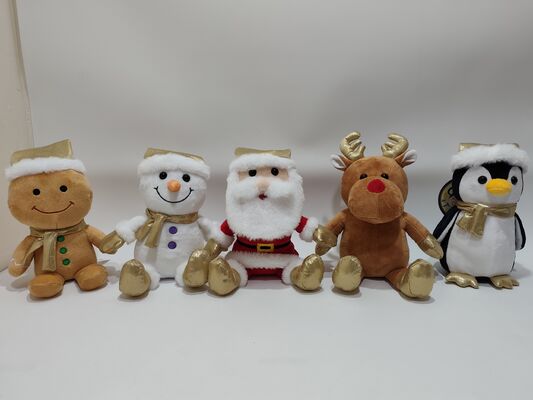 5 Sortierte Goldene Weihnachts-Plüsch-Spielzeug Festliche Weichgefüllte Weihnachtskollektion