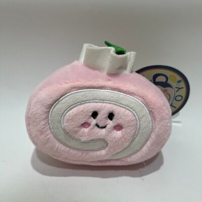 Erdbeere Schweizer Rollen Plush Spielzeug Süßes Rosa Creme Rollen Kissen Süßes Dessert gefüllt
